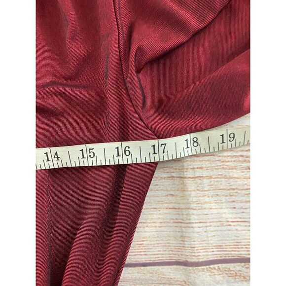 NWT BooHoo Burgundy Long Sleeve Ruched Bodice Dress - 10 - Picture 8 of 12